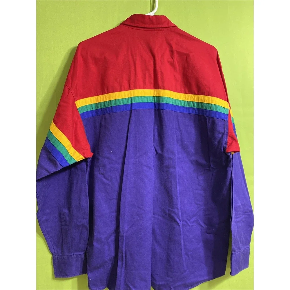 ASPHALT COWBOY MEN'S Multi- color   LS Button‎ Front  Rodeo Show SHIRT SZ L - Picture 6 of 10